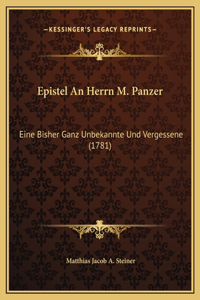 Epistel An Herrn M. Panzer