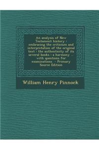 An Analysis of New Testament History