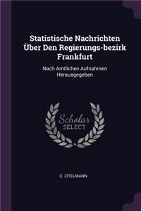 Statistische Nachrichten Über Den Regierungs-bezirk Frankfurt