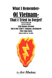 What I Remember of Vietnam I Tried To Forget