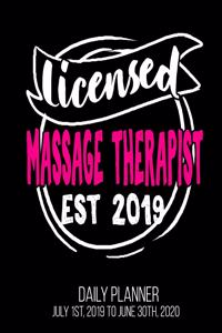 Licensed Massage Therapist Est 2019 Daily Planner July 1st, 2019 To June 30th, 2020