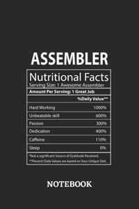 Nutritional Facts Assembler Awesome Notebook: 6x9 inches - 110 ruled, lined pages - Greatest Passionate working Job Journal - Gift, Present Idea