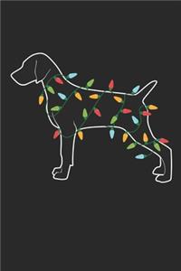 Weimaraner with Christmas Lights - Christmas Notebook - Weimaraner Diary - Dog Journal - Christmas Gift for Dog Lover