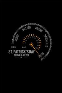 St. Patrick's Day Drunk-O-Meter: 6x9 St. Patrick's Day - blank with numbers paper - notebook - notes