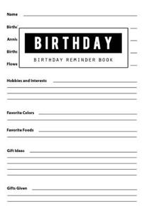 Birthday Reminder Book