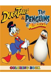 Ducktales and the Penguins of Madagascar Coloring Book: 2 in 1 Coloring Book for Kids and Adults, Activity Book, Great Starter Book for Children with Fun, Easy, and Relaxing Coloring Pages