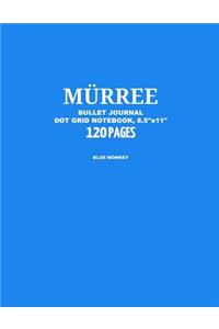Murree Bullet Journal, Blue Monkey, Dot Grid Notebook, 8.5