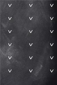 Monogram V Journal Personalized Monogram Pattern Custom Letter V Chalkboard