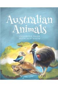 Australian animals coloring books with fun facts
