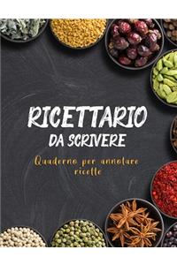 Ricettario Da Scrivere Quaderno Per Annotare Ricette
