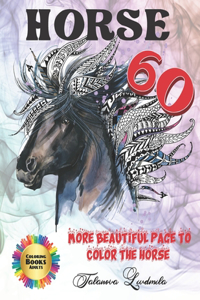 HORSE 60 More Beautiful Page to Color The Horse - Coloring Books Adults