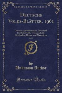 Deutsche Volks-Blätter, 1961, Vol. 1