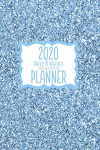2020 Daily & Weekly Light Blue Glitter Planner