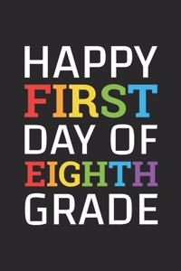 Back to School Notebook 'Happy First Day of Eighth Grade' - Back To School Gift - 8th Grade Writing Journal