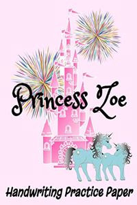 Princess Zoe Handwriting Practice Paper
