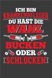Ich bin Krankenpfleger du hast die Wahl Bücken oder Schlucken