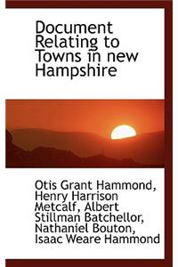 Document Relating to Towns in New Hampshire