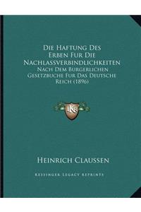 Die Haftung Des Erben Fur Die Nachlassverbindlichkeiten