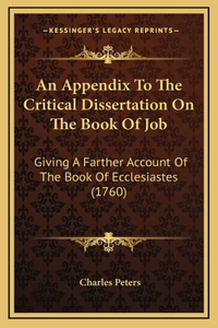 An Appendix To The Critical Dissertation On The Book Of Job