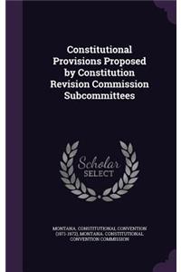 Constitutional Provisions Proposed by Constitution Revision Commission Subcommittees