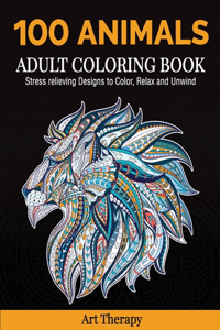 100 Animals Adult Coloring Book