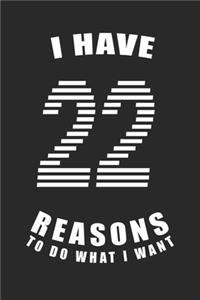 I Have 22 Reasons to Do What I Want Birthday Celebration Gift 22 Birth Anniversary