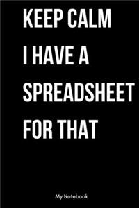 Keep Calm I Have A Spreadsheet For That
