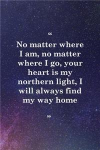 No Matter Where I Am, No Matter Where I Go, Your Heart is My Northern Light, I Will Always Find My Way Home