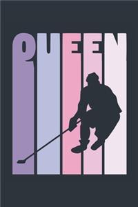 Vintage Hockey Notebook 'Hockey Queen' - Girls Hockey Writing Journal - Hockey Player Gift - Retro Hockey Diary