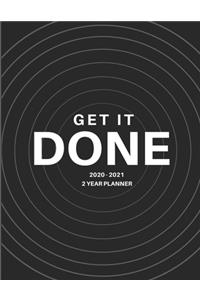2020-2021 2 Year Planner Get It Done Monthly Calendar Goals Agenda Schedule Organizer