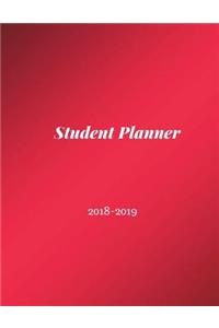 Student Planner 2018-2019: Student Planner Book, High School Student Planners, Undated Student Planner, College Weekly Planner, Elementary Student Planners, 2018-2019 Academic Planner, Red Theme