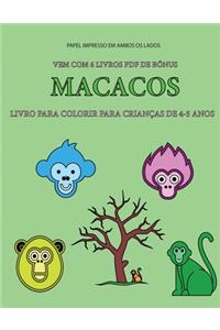 Livro para colorir para crianças de 4-5 anos (Macacos)