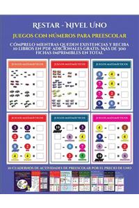 Juegos con números para preescolar (Restar - Nivel Uno)