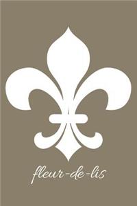 fleur-de-lis - Khaki Lined Notebook with Margins