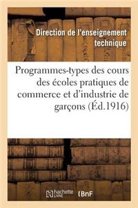 Programmes-Types Des Cours Des Écoles Pratiques de Commerce Et d'Industrie de Garçons