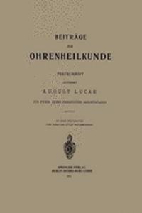 Beiträge zur Ohrenheilkunde