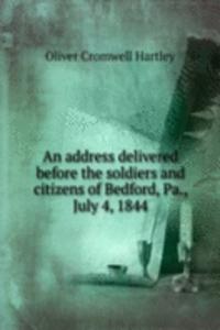 AN ADDRESS DELIVERED BEFORE THE SOLDIER