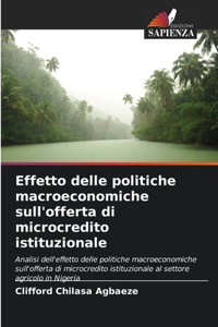Effetto delle politiche macroeconomiche sull'offerta di microcredito istituzionale