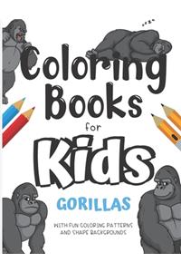 Coloring Books For Kids Gorillas With Fun Coloring Patterns And Shape Backgrounds