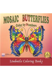 Mosaic Butterflies Color by Numbers
