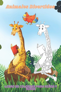 Animales Divertidos - Libro de colorear para niños y niñas