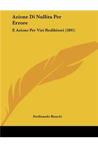 Azione Di Nullita Per Errore