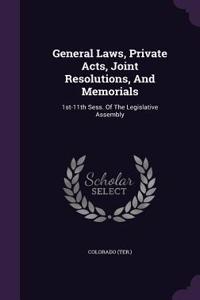General Laws, Private Acts, Joint Resolutions, and Memorials