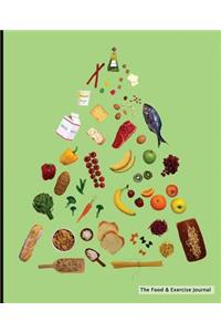 The Food & Exercise Journal - Food Pyramid Design (Green)