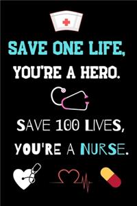 Save One Life, You're a Hero. Save 100 Lives, You're a Nurse.