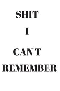 Shit I Can't Remember