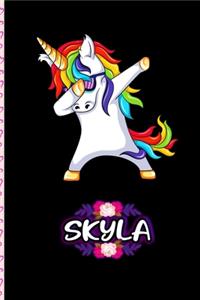 Skyla - Dabbing Unicorn personalized named Notebook