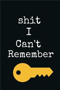 Shit I Can't Remember Lock Planners Black A beautiful