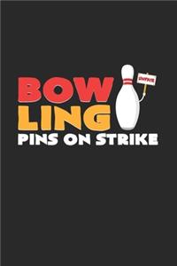 Bowling pins on strike