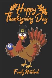 Happy Thanksgiving Day Family Notebook